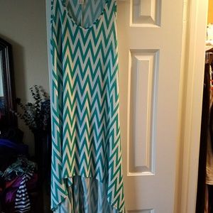 Chevron hi low dress